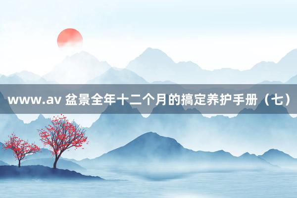 www.av 盆景全年十二个月的搞定养护手册（七）