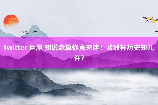 twitter 巨屌 知说念算你真球迷！欧洲杯历史知几许？