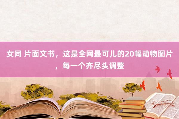 女同 片面文书，这是全网最可儿的20幅动物图片，每一个齐尽头调整