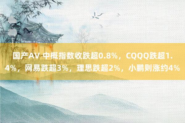 国产AV 中概指数收跌超0.8%，CQQQ跌超1.4%，网易跌超3%，理思跌超2%，小鹏则涨约4%