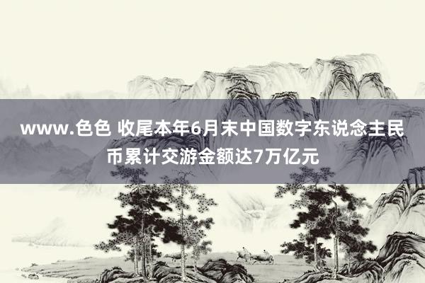 www.色色 收尾本年6月末中国数字东说念主民币累计交游金额达7万亿元