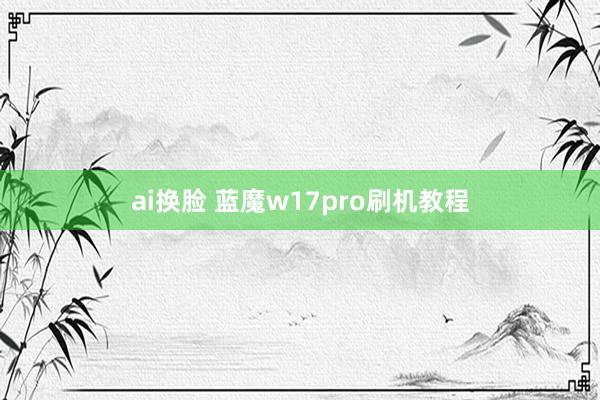 ai换脸 蓝魔w17pro刷机教程