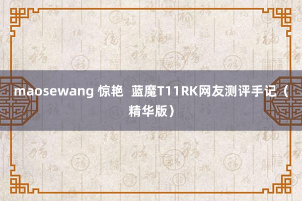 maosewang 惊艳  蓝魔T11RK网友测评手记（精华版）