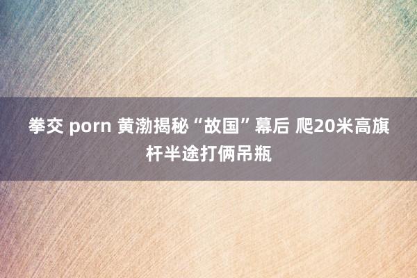 拳交 porn 黄渤揭秘“故国”幕后 爬20米高旗杆半途打俩吊瓶