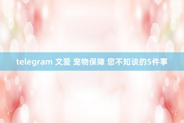 telegram 文爱 宠物保障 您不知谈的5件事