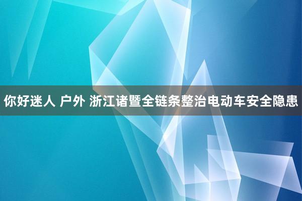 你好迷人 户外 浙江诸暨全链条整治电动车安全隐患