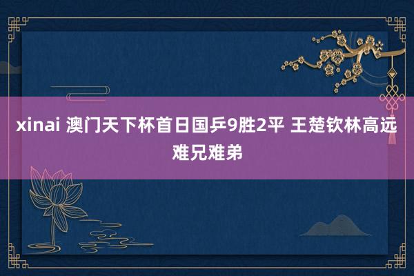 xinai 澳门天下杯首日国乒9胜2平 王楚钦林高远难兄难弟